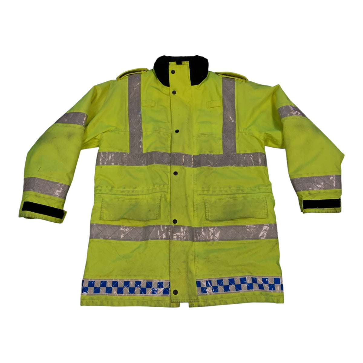 Ex Police Hi-Vis 3/4 Goretex Waterproof Rain Coat Security Marshal HVGC02B