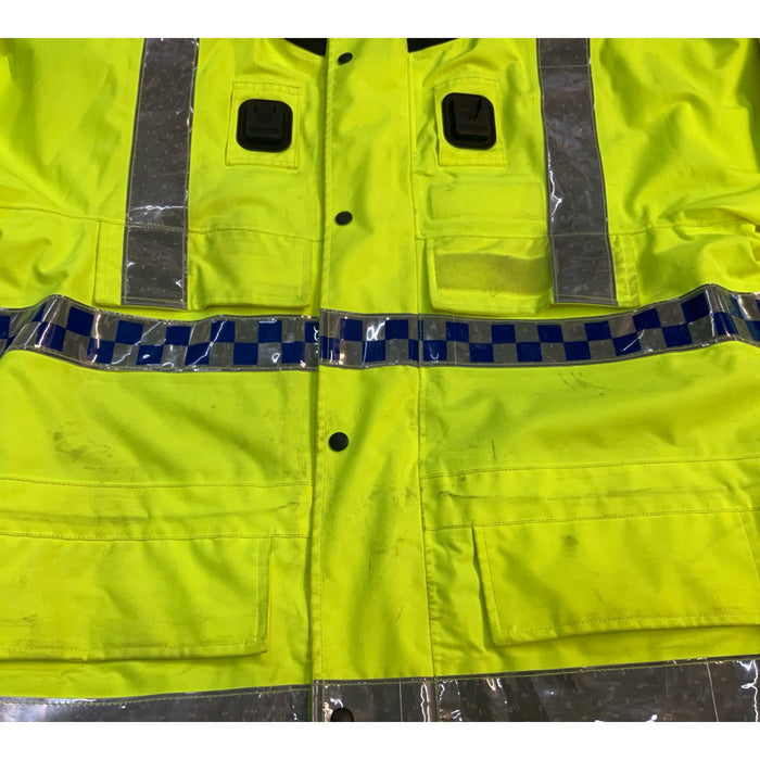 Hi Vis Jacket Waterproof Rain Coat Security Events Traffic Dog Handler HVPC19B