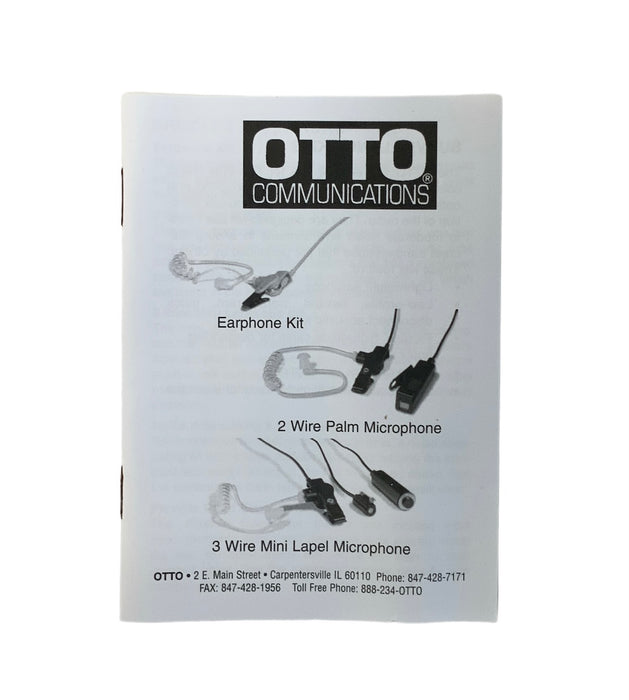 OTTO 2 Wire Palm Microphone Surveillance Kit Heavy Duty Cable Beige EARPIECE07