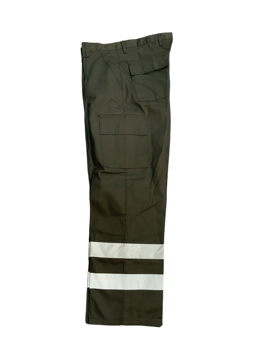 New Benchmark Polycotton Black Reflective Cargo Trousers BMT04N