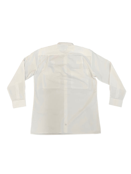 New Double Two Mens White Long Sleeve Shirt With Epaulettes Loops MSW07