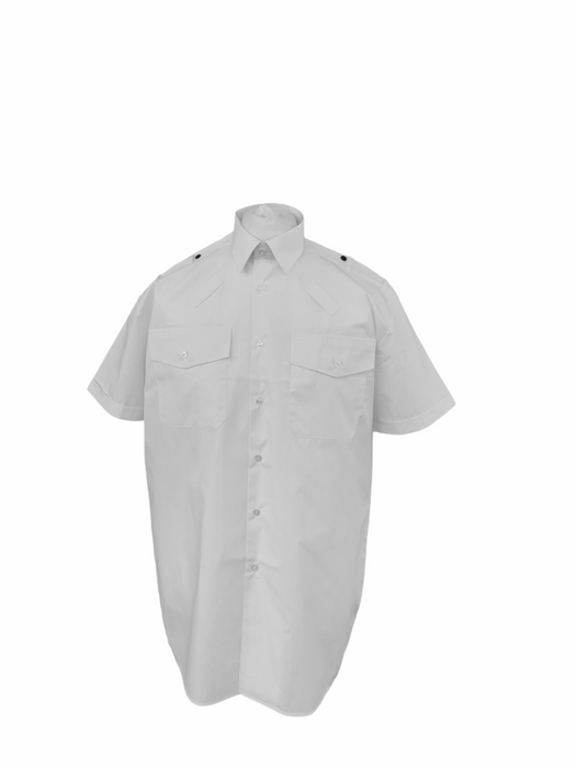 New Double Two Mens White Short Sleeve Shirt Epaulette Loops Security MSW05