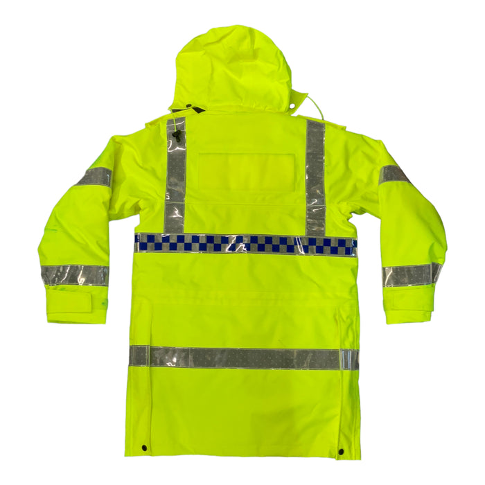 Hi Vis Jacket Waterproof Rain Coat Security Events Traffic Dog Handler HVPC19B